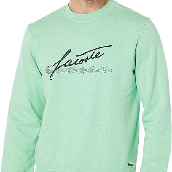 Lacoste Men's Long Sleeve Script Crewneck Sweatshirt Size 5 (L) - Picture 5 of 6